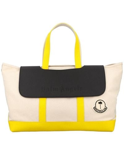 Moncler Genius Moncler X Palm Angels Logo Patch Top Handle Bag - Yellow