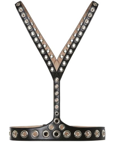 Alexander McQueen Leather Harness With Eyelets - Black