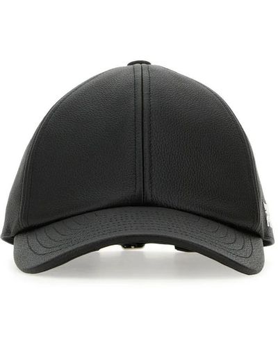 Courreges Leather Baseball Cap - Black