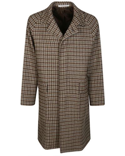 Tagliatore Houndstooth Patterned Mid-Length Coat - Multicolour