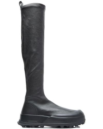 Jil Sander Pull-on Knee-high Boots - Black