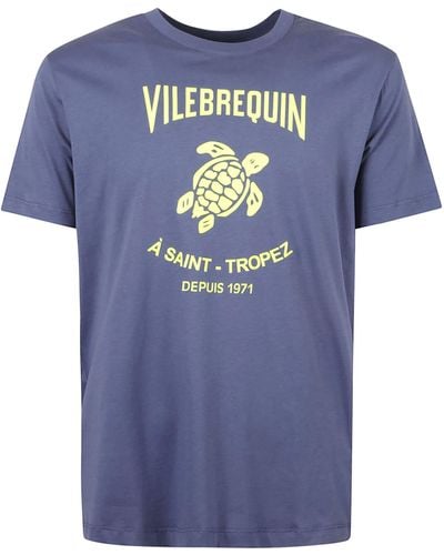 Vilebrequin Logo Print Regular T-Shirt - Blue