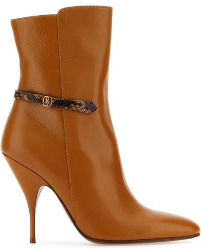 Bally Caramel Leather Odeya Ankle Boots - Brown