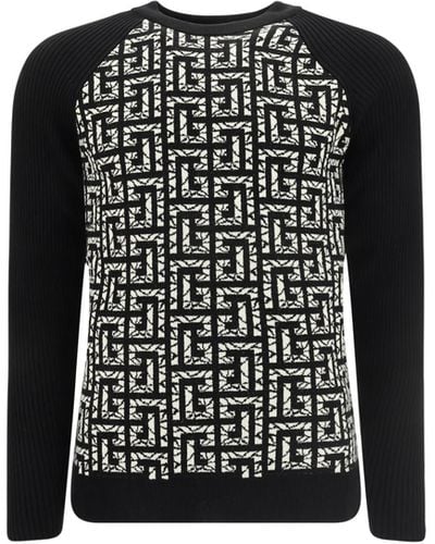 Balmain Monogram Sweater - Black