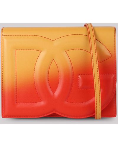 Dolce & Gabbana Dolce & Gabbana Logo-Embossed Ombrè-Print Crossbody Bag - Orange