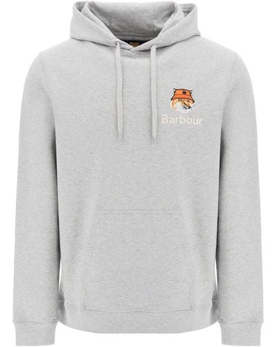 Barbour Maison Kitsuné Hoodie - Gray