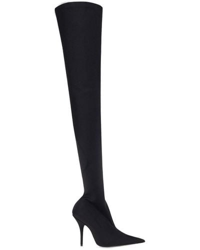 Balenciaga Knife Heeled Thigh-high Boots - Black