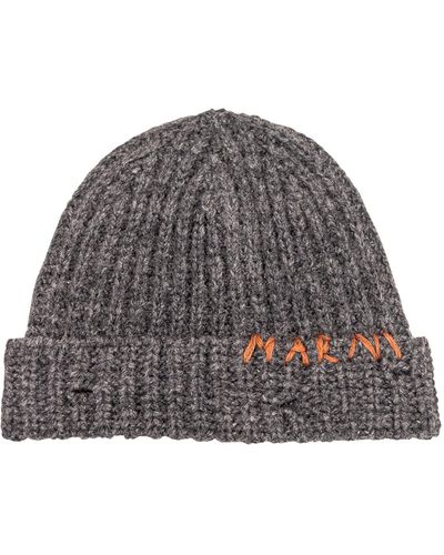 Marni Hat With Logo - Grey