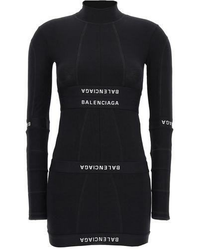 Balenciaga Patch Brief Dresses - Black