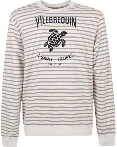 Vilebrequin Logo Detail Striped Sweatshirt - Grey