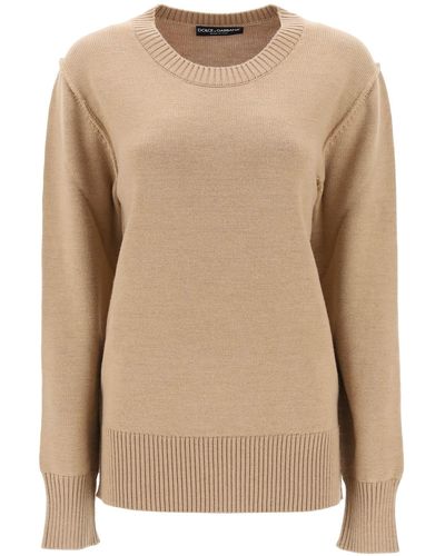 Dolce & Gabbana Oversized Wool Sweater - Natural