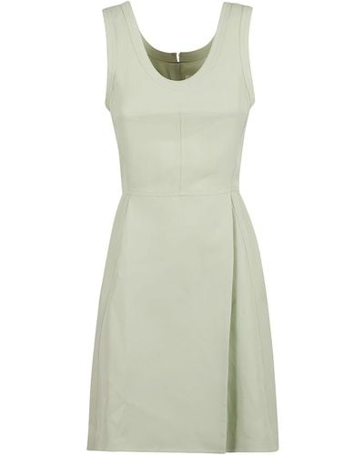 Jil Sander Sleeveless A-line Zipped Mini Dress - Green