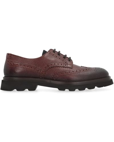Doucal's Elen Leather Lace-up Shoes - Brown