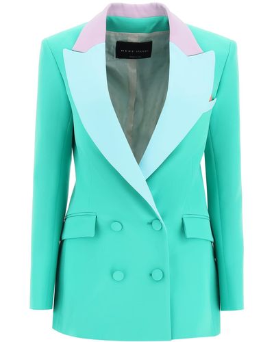 Hebe Studio Bianca Double-Breasted Blazer - Green