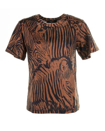 Weekend by Maxmara All-over Printed Crewneck T-shirt - Brown