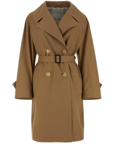 Max Mara The Cube Biscuit Twill Vtrench Trench - Natural