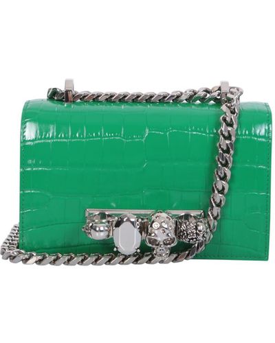 Alexander McQueen Four Ring Jeweled Bag - Green