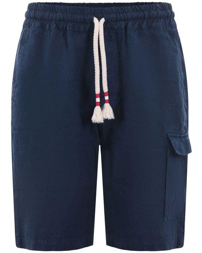 Mc2 Saint Barth Linen Shorts - Blue