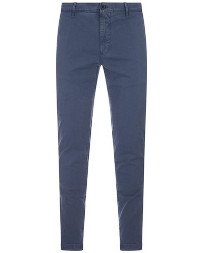 Incotex Stretch Gabardine Slim Fit Trousers - Blue