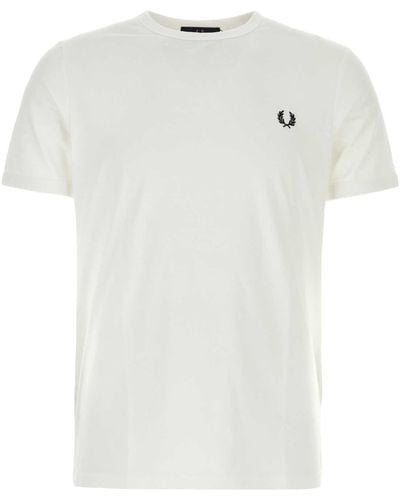 Fred Perry Cotton T-Shirt - White