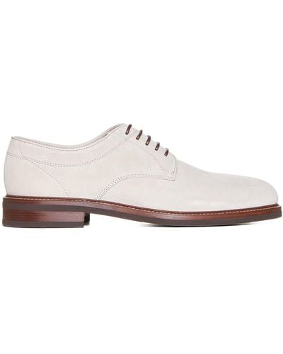Brunello Cucinelli Suede Derby Shoes - White