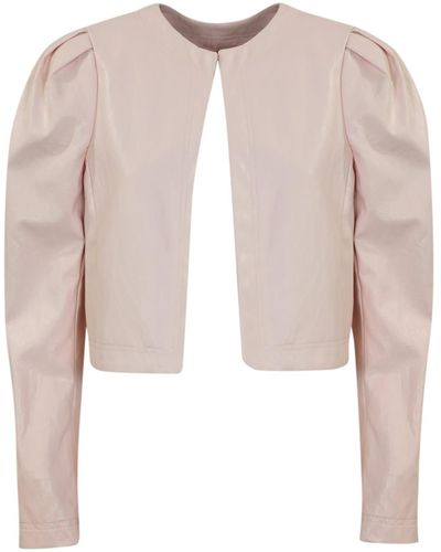 Twin Set Faux Leather Jacket - Pink