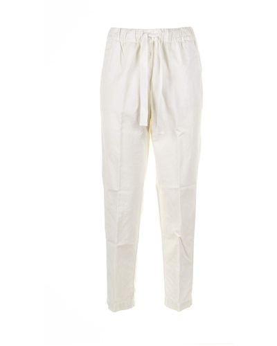 Myths High-Waisted Pants With Drawstring - White
