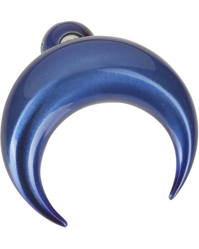 Marine Serre Regenerated Single Tin Moon Stud Earrings - Blue