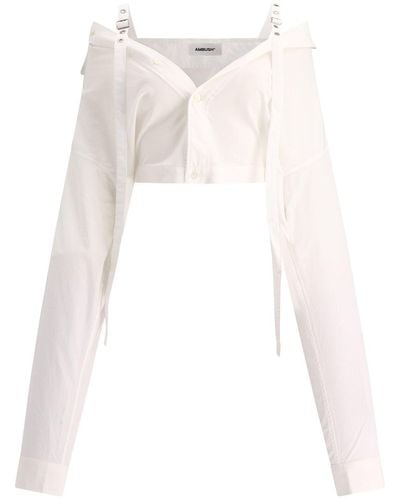 Ambush "off Shoulder Cropped" Shirt - White