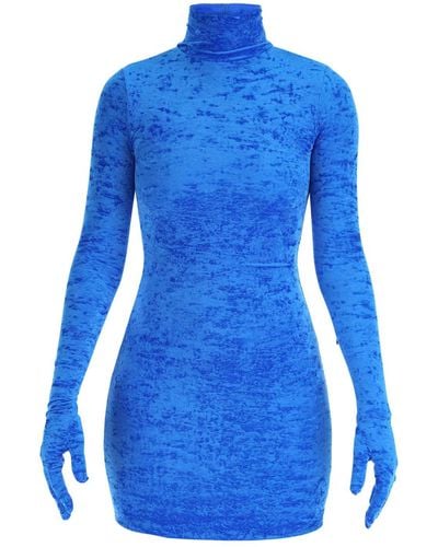 Vetements Chenille Mini Dress - Blue