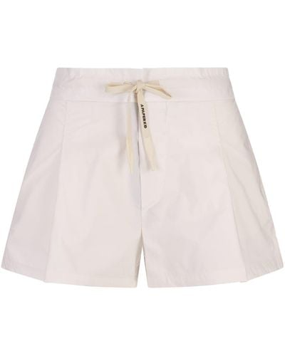 A PAPER KID Poplin Shorts With Back Logo - White