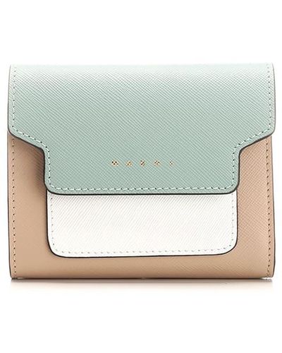 Marni Saffiano Leather Wallet - Blue
