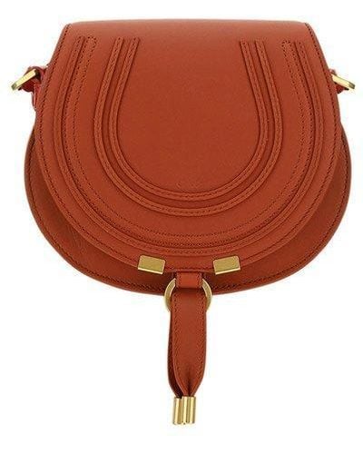 Chloé Marcie Small Saddle Bag - Orange