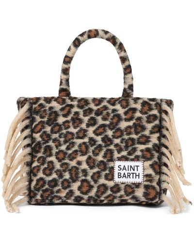 Mc2 Saint Barth Colette Blanket Handbag With Animalier Print - Metallic