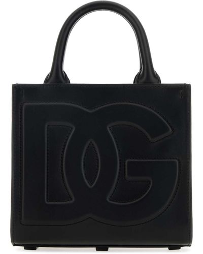 Dolce & Gabbana Leather Mini Dg Daily Shopping Bag - Black