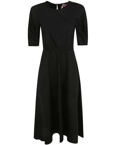 N°21 Short Sleeve Midi Dress Clothing - Black