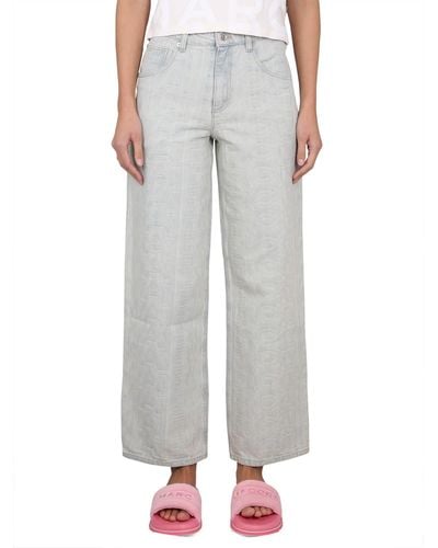 Marc Jacobs Monogram Denim Jeans - Grey