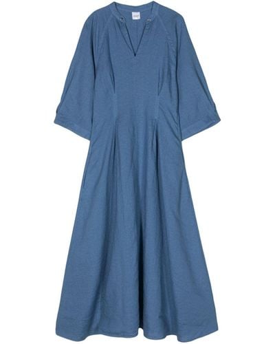 Aspesi A-line Linen Maxi Dress - Blue