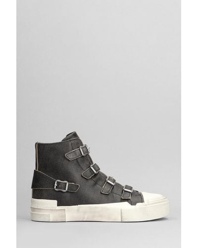 Ash Gang Sneakers In Black Leather - Gray