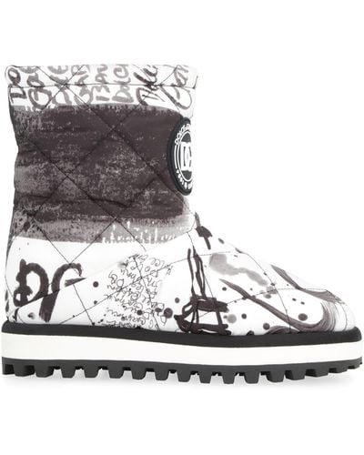 Dolce & Gabbana Printed Nylon Boots - White