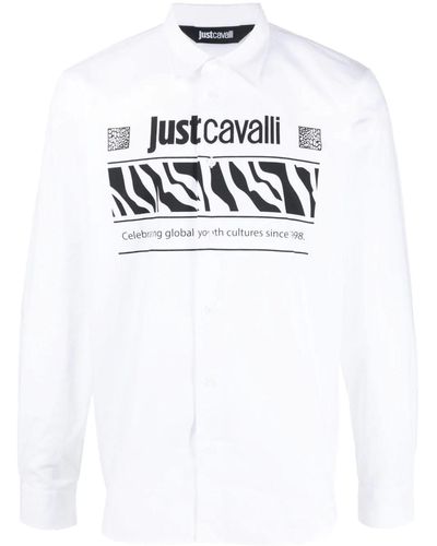 Just Cavalli Logo-print Long-sleeve Shirt - White