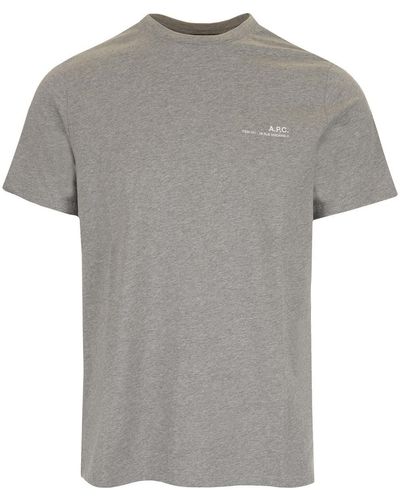 A.P.C. Gray T-shirt With Mini Logo