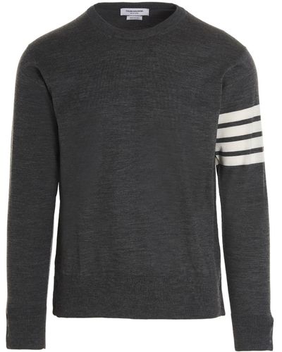Thom Browne 4 Bar Sweater, Cardigans - Black