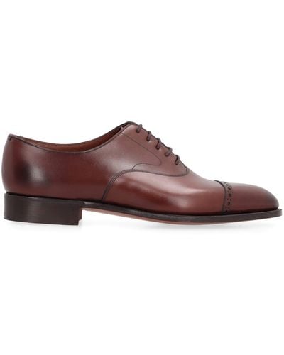 Edward Green Leather Lace-Up Shoes - Brown