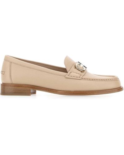 Ferragamo Skin Leather Loafers - Natural