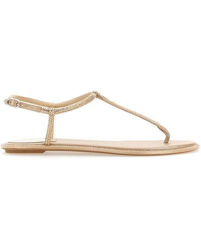 Rene Caovilla Diana Crystal Embellished Thong Sandals - Natural