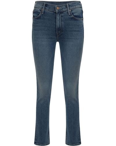 Mother The Mid Rise Dazzer Ankle Straight Leg Jeans - Blue