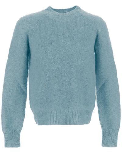 Dries Van Noten Crewneck Knitted Sweater - Blue