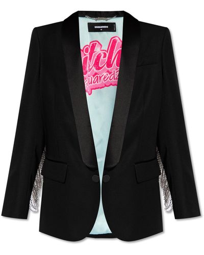 DSquared² Blazer With Crystal Tassels - Black