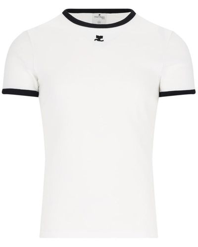 Courreges Contrast T-Shirt - White